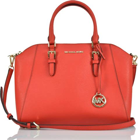 michael kors tascche in rot|Michael Kors leather tote.